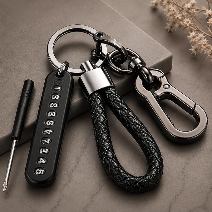 Anti-Lost Keychain with Number Tag