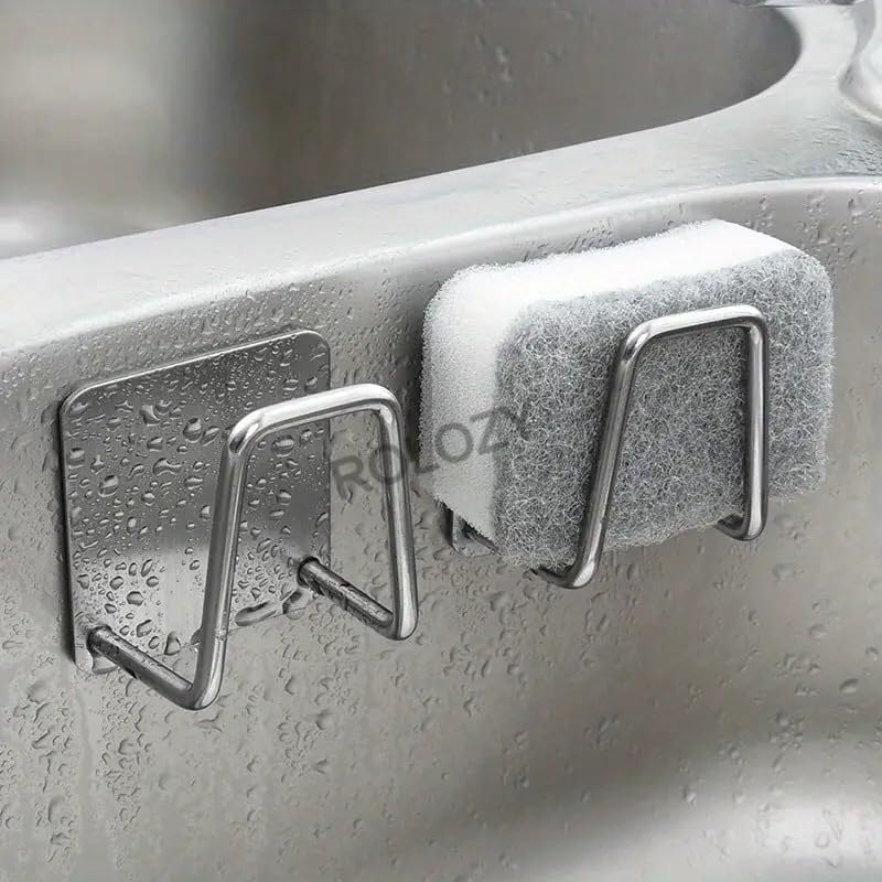 Steel sink sponge holder